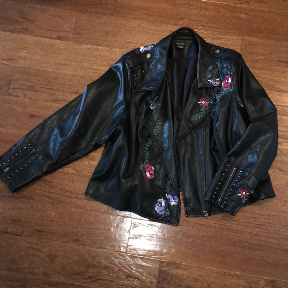 COPY - City Chic Embroidered Leather Jacket
